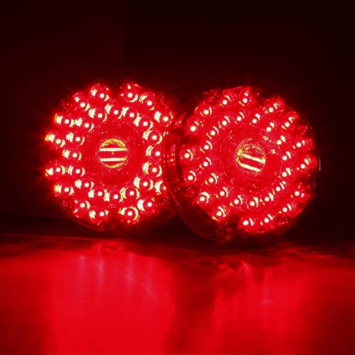 LIMICAR 7" Round Trailer Lights, 36 LED Red Transit Tail Lights, LED Trailer Light Kit Stop Brake Turn Taillight with Inner Reflex Lens For RV Truck Bus RV UTE UTV Motorhome