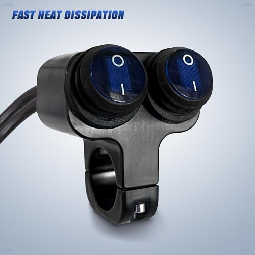 Motorcycle Handlebar Switch ATV Handlebar Light Switch Waterproof Double Control Kill Switch Spotlights Hazard Brake Fog Light ON Off Switches 12v (Blue) 1 Piece - size: Style B-BLUE 1 Piece