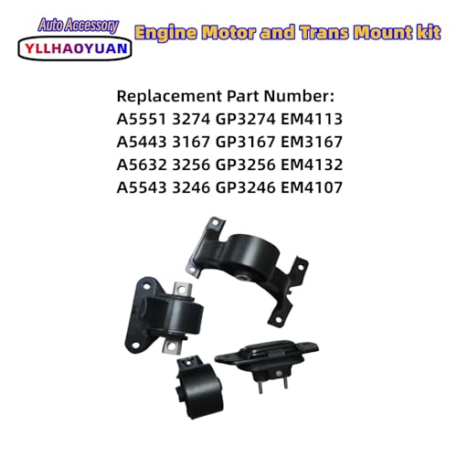 Yllhaoyuan Complete Set of 4 Motor Mounts for 2011-2019 Journey 3.6L - size: 2011-2019 Dodge Journey 3.6L FWD