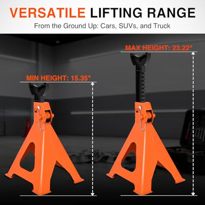 Nilight 6-Ton Jack Stands, Double Locking, 12,000 lb Capacity, 2-Pack - size: 6T