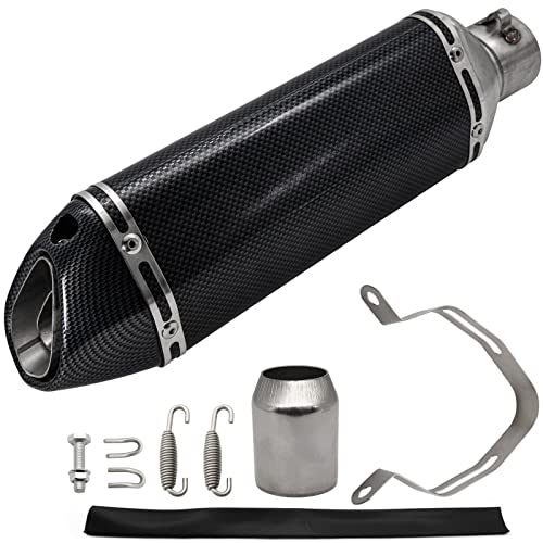 Motorcycle Slip On Muffler,1.5-2" Carbon Fiber Unversal Slip on Silencers