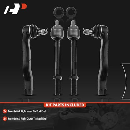 A-Premium Front Inner & Outer Tie Rod End Kit Fix Uneven Tire Wear