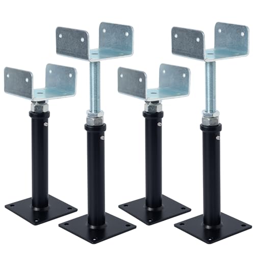 4 Pack U-Shaped Floor Jack - Adjustable Steel Beam Support for 4x2, 4x4, 4x6 Joists Heavy Duty Screw Jack with U-Head Telepost & House Jack.9-13 Inch Adjustment Range. - size: 9-13