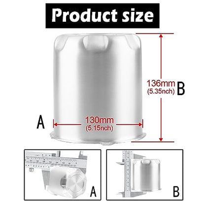 4Pcs 5.15" OD 5.31" H Gear Style Trailer Wheel Center Caps for Rim - size: 5.15" OD 5.31" H