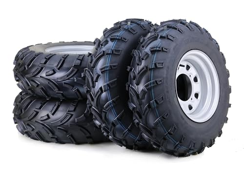 WANDA ATV Tire Wheel 24x8-12 & 24X10-12 on 4X156mm PCD 4+3 Silver Rim-Set 4 - size: 4x156mm 4+3 wheel