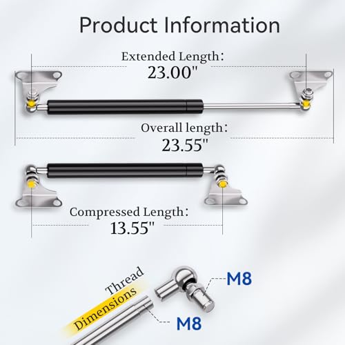 ARANA Gas Struts 23" 100lb for RV Bed & Large Garbage Box, 2 Pack - style: High Quality 45th Carbon Steel