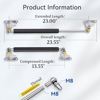 ARANA Gas Struts 23" 100lb for RV Bed & Large Garbage Box, 2 Pack - style: High Quality 45th Carbon Steel