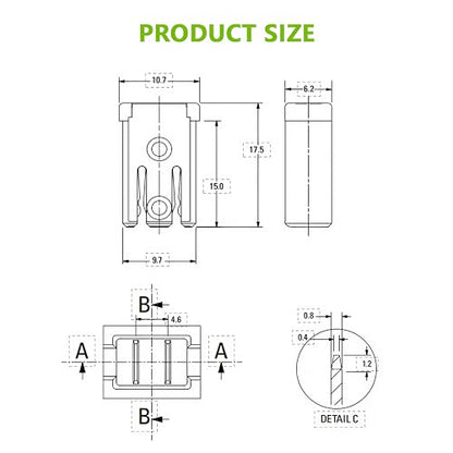 25A 32V Mini Slotted Automotive MCASE Shaped Cartridge Fuse Kit(Pack of 6pcs,25A) - style: 25A