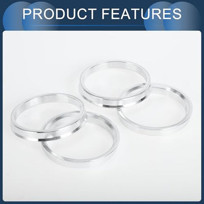 Hub Centric Rings, 64.1mm ID to 72.6mm OD Vehicle Wheel Hubrings Aluminum Alloy, 4 Pcs - size: 64.1mm to 72.6mm