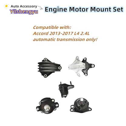 Engine Motor Mount Kit for 2013-2017 Accord 2.4L Automatic - size: Accord 2013-2017 L4 2.4L
