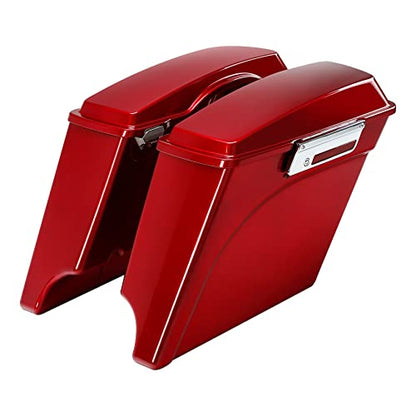 Green-L ABS 5" Stretched Saddlebag Fit for Harley Touring 1993-2013 - color: Red 1#