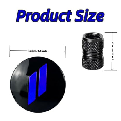 4Pcs Wheel Center Cap 63mm/2.5 inches Compatible with Dodge(Blue) - color: blue
