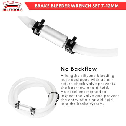 BILITOOLS Brake Bleeder Wrench Set, 7 8 9 10 11 12 MM Brake Bleeding Kit