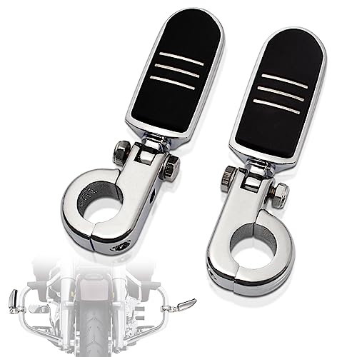FOVPLUE 1.25" Highway Footpegs, for Harley Touring Softail Dyna Sportster - color: Chrome