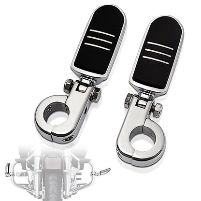 FOVPLUE 1.25" Highway Footpegs, for Harley Touring Softail Dyna Sportster - color: Chrome