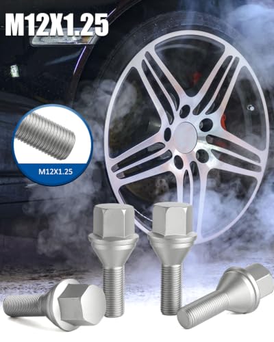 GAsupply 12x1.25 OEM Lug Bolts 28mm Shank Dacromet Chrome 3/4" Hex, 20pcs - color: Dacromet Chrome, size: 20pcs