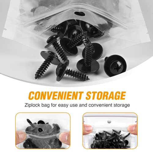 GOOACC 50pcs Splash Shield General Purpose Phillips Truss Head Sems Screw for Honda Acura BMW Fender Liner Bumper Cover Screws 90114-SE0-000 90114-SZ3-000 M4.8-1.61x19mm - color: 50Pcs General Screw