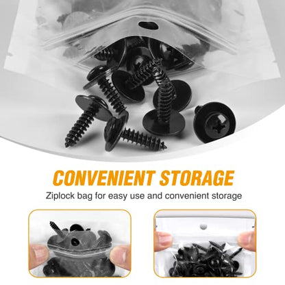 GOOACC 50pcs Splash Shield General Purpose Phillips Truss Head Sems Screw for Honda Acura BMW Fender Liner Bumper Cover Screws 90114-SE0-000 90114-SZ3-000 M4.8-1.61x19mm - color: 50Pcs General Screw