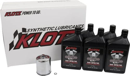 Klotz 4 Quart 20W/50 Synthetic Motor Oil Change Kit for 1984-1999 Evolution Big Twin - Basic Kit - size: 4 Quart Basic - Evolution Big Twin