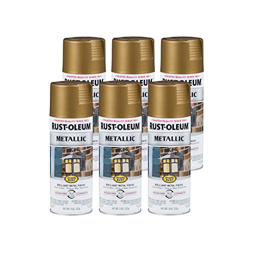 Rust-Oleum Stops Rust Metallic Spray Paint, Champagne Bronze - color: Champagne Bronze, size: 11 Ounce (Pack of 6)