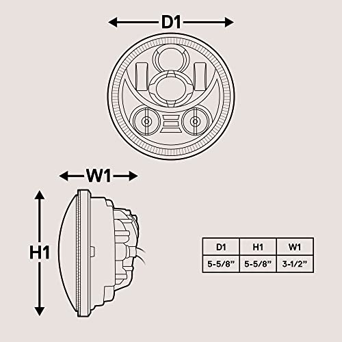 TRUE MODS 5.75 Inch LED Headlight for Harley Davidson Halo DRL Round - color: Black, size: HALO