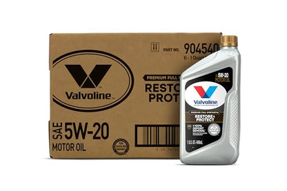 Valvoline Restore & Protect Full Synthetic 5W-20 Motor Oil 1 QT, Case of 6 - size: 1 QT, Pack of 6, style: Restore & Protect