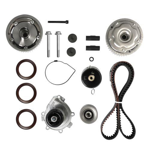 KAX Timing Belt Kit with Water Pump Compatible with Chevy Cruze 2011-2015, Sonic 2012-2018 1.8L, Cruze Limited 2016 1.8L, Aveo 2010-2011, Aveo5 2010-2011, OE# K015603XS, TCK338, 2523380, 918-776 - size: 918-776