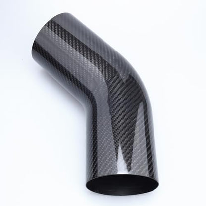 AC PERFORMANCE 3" 45° Degree Carbon Fiber Air Intake Elbow Tube - size: 3" OD, style: 45 Degree