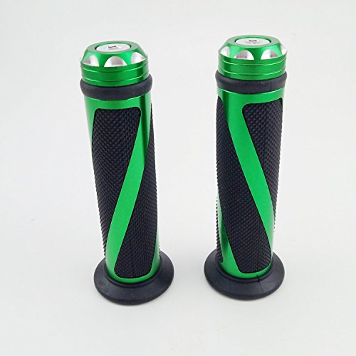 Universal Motorcycle Rubber Gel Handlebar Hand Grips for 7/8" Bar End Handle Bars Sports Bikes - color: Green