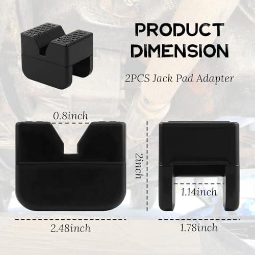 2PCS Pinch Weld Jack Pad,Thickened Rubber Jack Stand Pads for Lifting Points Cushioning and Non-Slipping,Universal Pinch Weld Jacks Adapter with Load-Bearing Range of 2 to 4 Ton