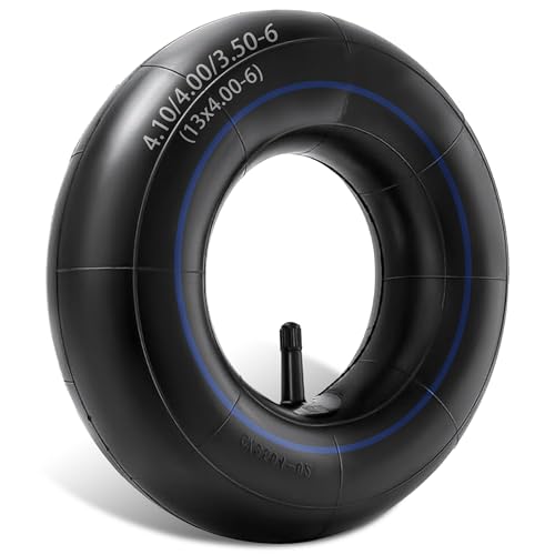 4.10/3.50-6 Tube with TR87 Bent Valve Stem, Heavy Duty tube Replaces 13x4.00-6 Tube, Fits Go Kart Mini Bike Hand Trucks Snowblowers Yard Trailers Dollies Wheelbarrows Lawn Mowers - color: 4.10/3.50-6 tube black