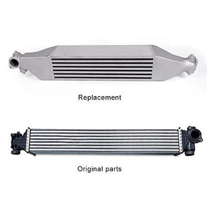 G-PLUS Front Mount Turbo Preformance Intercooler Compatible With 2016-2018 Honda Civic 1.5L +16HP Bolt On FMIC Upgrade Intercooler Replacement Silver - color: Sliver, size: 2016-2018 Honda Civic