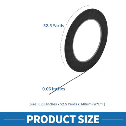 Painters Tape Easy Removal Fine Width 1.5mm Tape 0.06 Inches x 52.5 Yards Black - color: Black, size: 0.06 Inches x 52.5 Yards