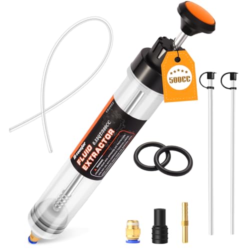 H-veenjor 500 CC Oil Change Syringe with Extra 32" Soft Hose & Two 9" Tubes - size: 500 CC