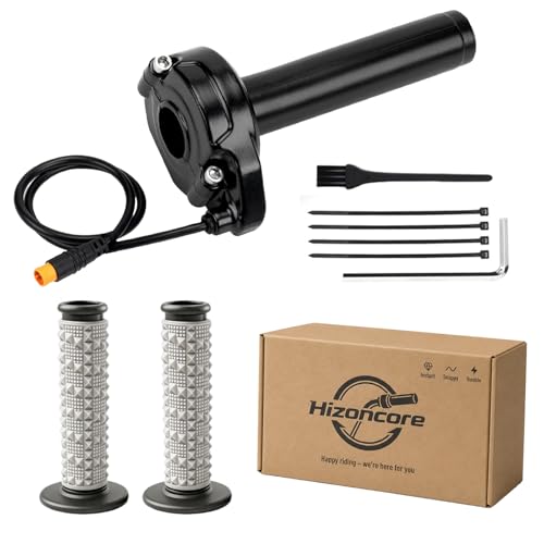 Ebike Full Twist Throttle for Macfox, 3 Pin Surron Style Throttle Grip Kit 12V-72V Compatible with Q-Life HappyRun Freego Heybike Tamobyke ESKUTE Electric Dirt Bike - color: Gray