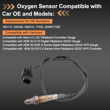 Oxygen O2 Sensor Compatible with LSU 4.9 Lambda Wide Band AEM 30-4110