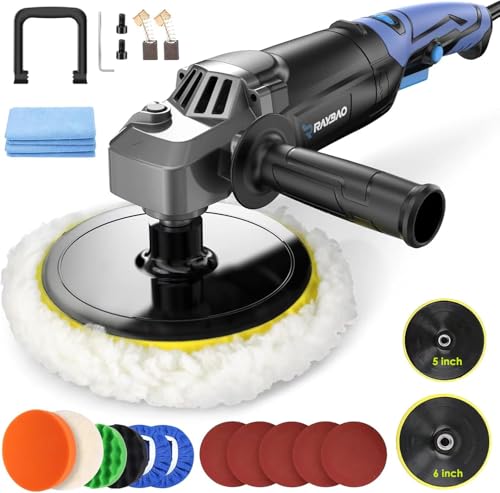Buffer Polisher, 1200W Rotary Polisher with 6/7inch Plate for Car Detailing