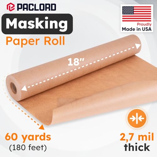 18" x 60 yd Kraft Masking Paper Roll for Painting - size: 18" x 60 Yards