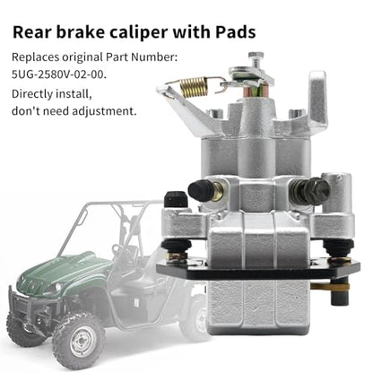 Saihisday 5UG-2580V-02-00 Rear Middle Brake Caliper Assembly Replacement for Yamaha Rhino 450 2006 2007 2008 2009 Replacement for Yamaha Rhino 660 2004 2005 2006 2007