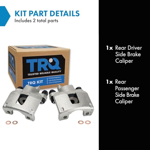 TRQ Rear Driver and Passenger Side Brake Caliper Set Caliper Brackets - style: CLA32311