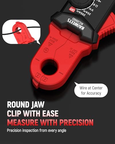 KAIWEETS DC Clamp Meter 200A AC/DC Amp Meter True RMS Compact Multimeter - color: Red