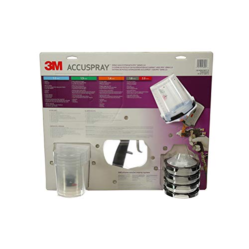 3M Accuspray Paint Spray Gun System with PPS 2.0, 26580, Standard, 22 Ounces, , 1 Paint Gun,1 Paint Cup,5 Disposable Lids and Liners,5 Nozzles,3 Sealing Plugs- Pack of 2 - size: Case