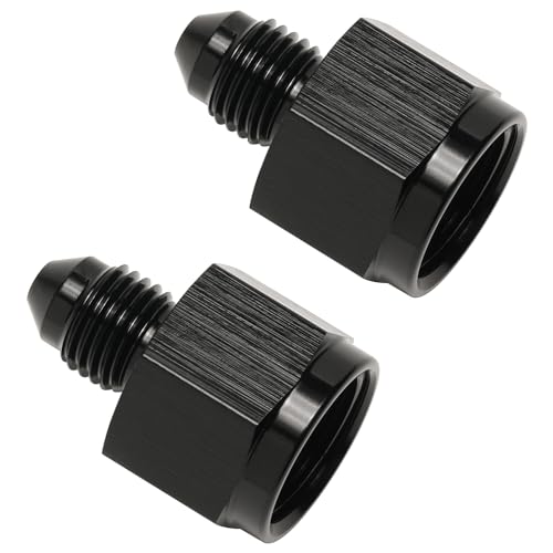 6AN Female to 3AN Male Flare Reducer Adapter Fitting Connector Aluminum Black, Pack of 2 - color: Black - 2pcs, size: 6AN Female to 3AN Male