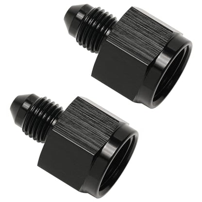 6AN Female to 3AN Male Flare Reducer Adapter Fitting Connector Aluminum Black, Pack of 2 - color: Black - 2pcs, size: 6AN Female to 3AN Male