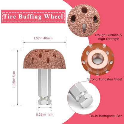 2Pcs Tire Repair Patch Tools, Strong Tire Patch Roller Kit/Repair Buffing Wheel for Air Buffer, Grinding