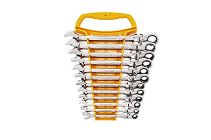 GEARWRENCH 12 Piece 72T Flex Ratcheting Combination mm Wrench Set | 9901D - size: 12 Pc, style: With Wrench Rack