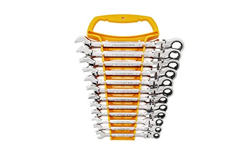 GEARWRENCH 12 Piece 72T Flex Ratcheting Combination mm Wrench Set | 9901D - size: 12 Pc, style: With Wrench Rack
