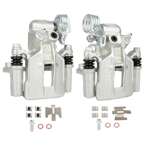 SCITOO 18B4825 18B4824 Rear Left & Right Disc Brake Calipers With Bracket - size: Rear[18B4825 & 18B4824]Silver