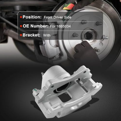 cciyu Front Left Disc Brake Caliper Assembly With Bracket 18B5034 - size: Front Left[18B5034]