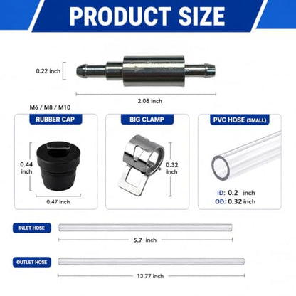14 Pcs Brake Bleeder Hose Kit,2 Sets One Person Brake Fluid Bleeder Kit, Brake Bleed Hose, Brake Bleeder Check Valve Kit with One Way Check Valve, Tube Bleeding Tool Kit for Motorbike Car Bike